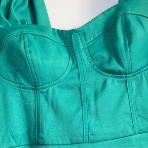 Green off the shoulder dress